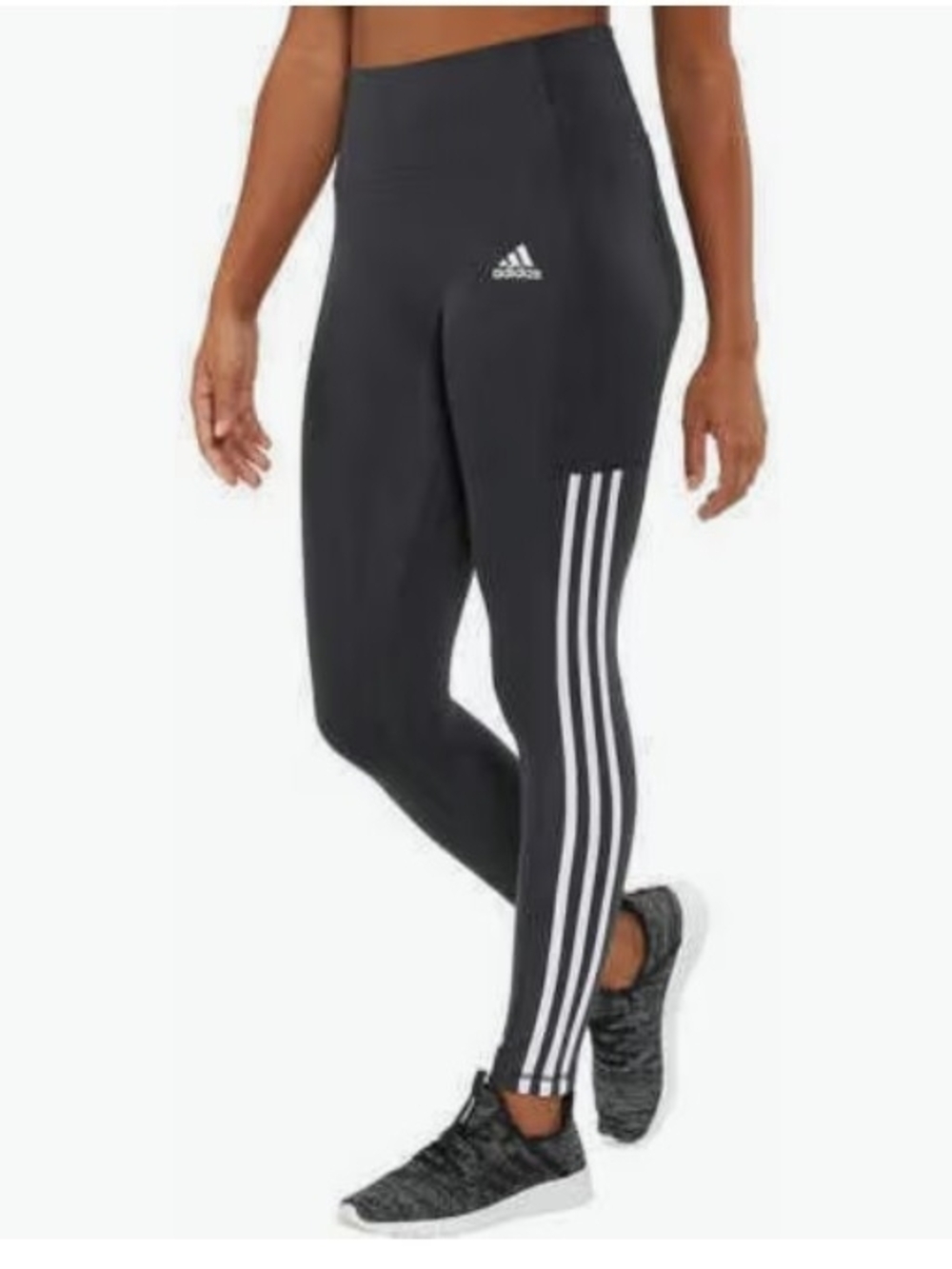 Adidas Areoready High-Rise 3-Stripe Leggings Size XL Matte Dark Grey